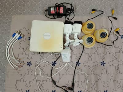 hikvasion cctv cameras complete setup for sale 4 channel dvr 5 cameras