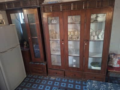 wooden showcase cabinet and Dressing table