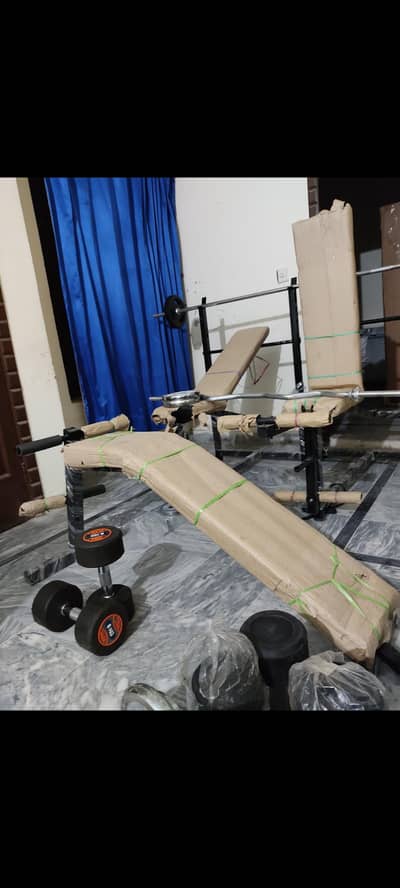 03335401216 multi gym rubber dumbbell bench press olympic gym rod rack