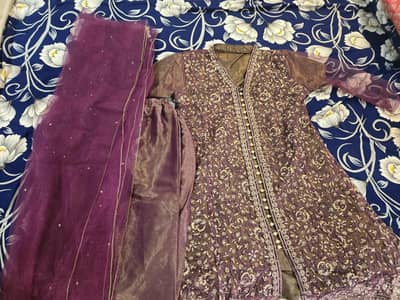 Purple A-line beautiful frock for sale