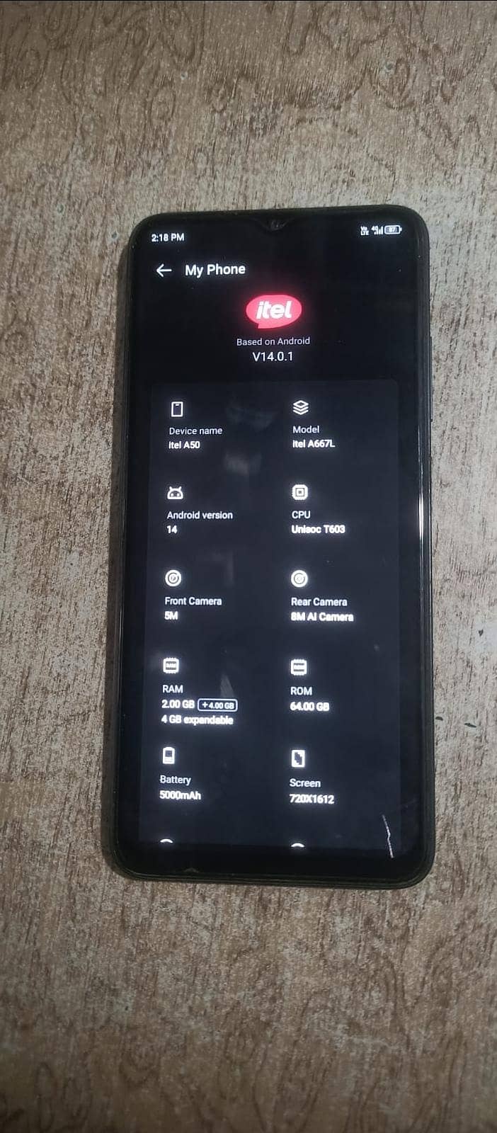Itel A50 1