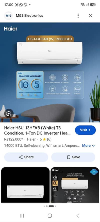 haier 1 ton ac inverter