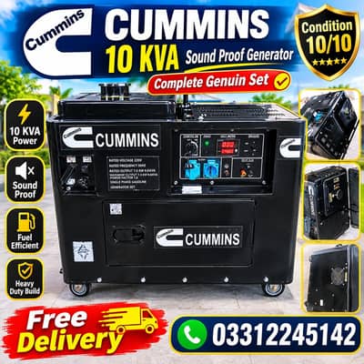 Cummins 10kva SOUNDN PROUF UK GENUINE SET AVAILABLE.