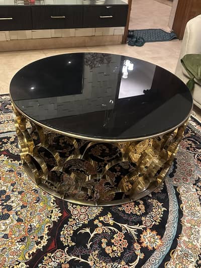 Original brass three piece table set by PARACHA DECOR