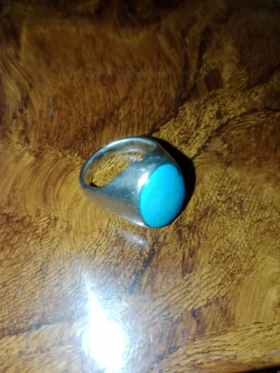 Natural Simple desing Irani Feroza 925 Silver Ring