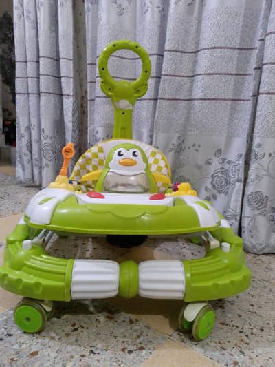 3 in 1 baby walker, rocker&pram with parental push handel