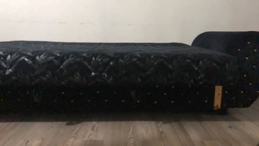 Black Velvet Dewan Sofa Cum Bed