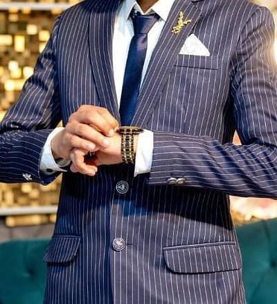 ink blue pinstripe pant coat medium large size for male