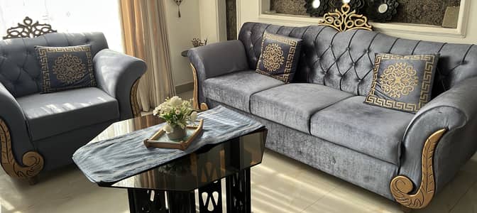 5 seater sofa set, table Not included