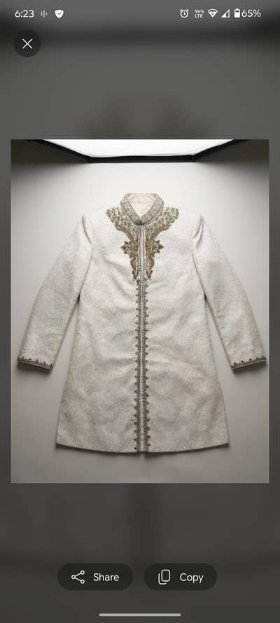 men's cream colored sherwani -Groom wedding dress