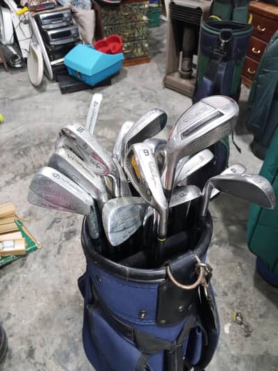 golf stick's and bag