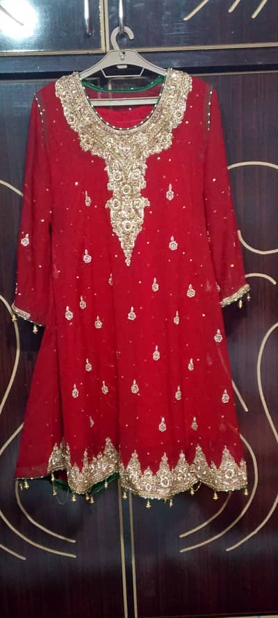 Bridal dress only one time used 4 piece