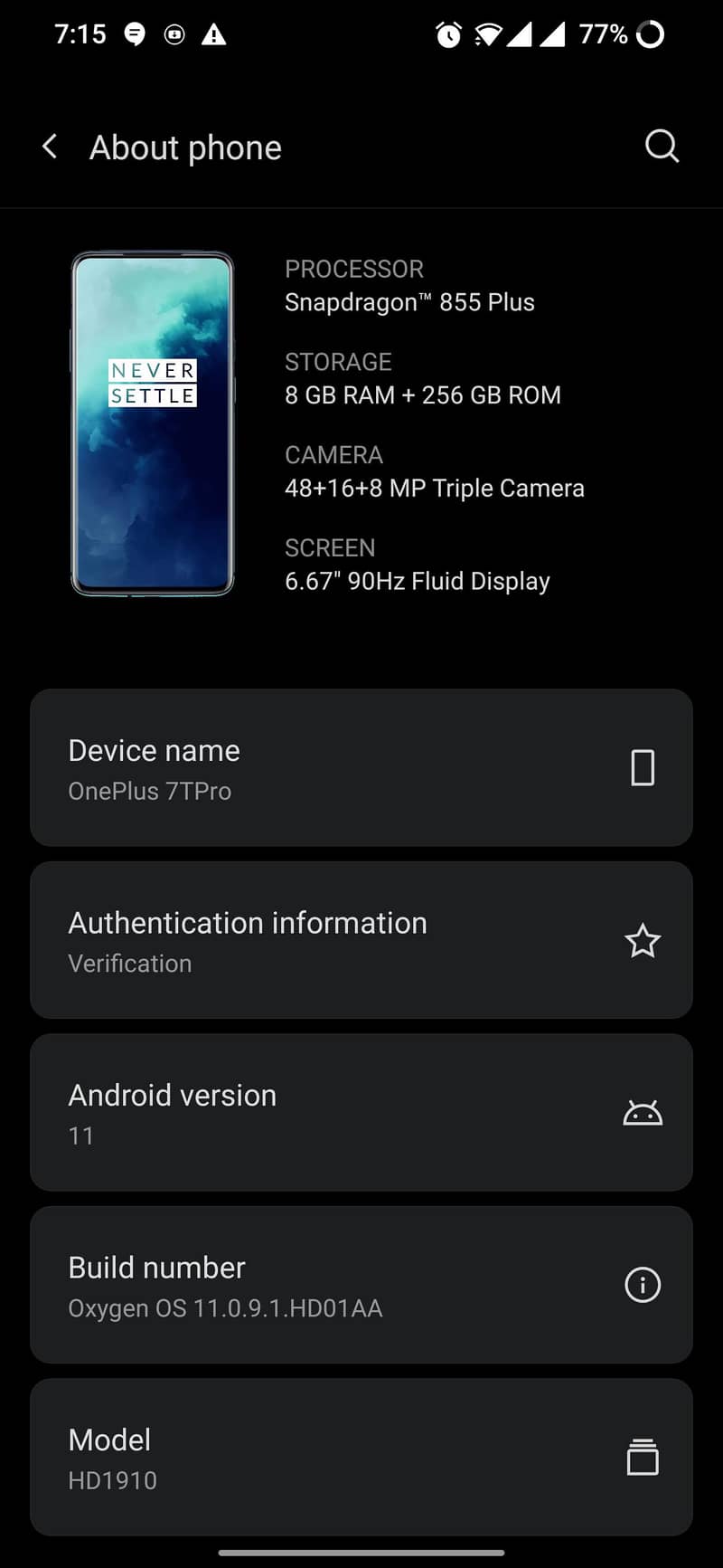 One Plus 7T Pro 2