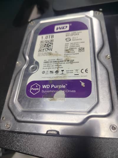WD Purple 1TB HDD – 100% Health, Fully Tested