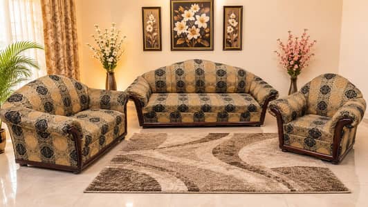 Sheesham Wood Sofa Set – Complete 6-Seater Set for Sale!