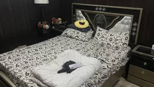 Double Bed Set with Matching Cupboard & 2 Side tables, Sturdy, Wooden