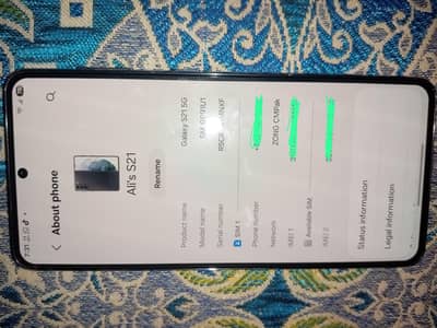 Samsung Mobile S21 Non PTA Sim time available