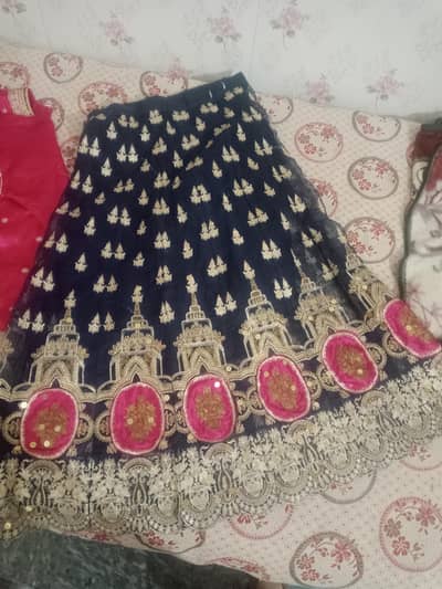 Beautiful Party Wear Fancy Frock (Silk Shirt & Net Lehenga)
