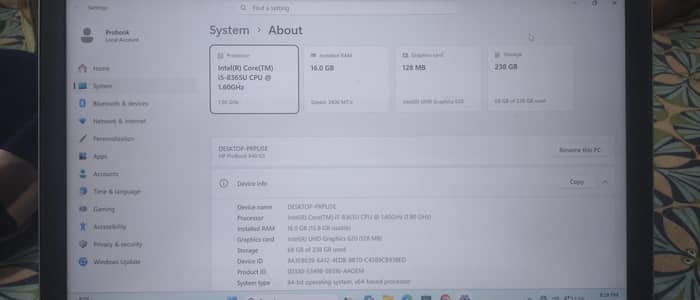 HP laptop ProBook 640