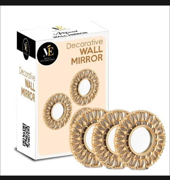 T   3 Round Shap Wall Mirror Wooden Mirror for wall Decorations Home Decoration Gift Plastic Material 3 Pcs Premium Quality Wall Mirror