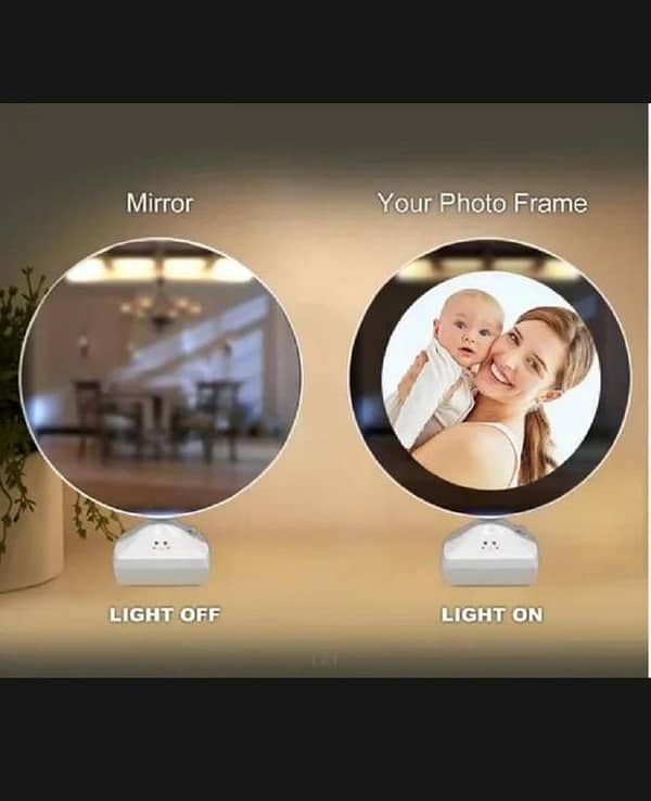 T  Magic Mirror Photo Frmae With LED Lights Round Shape Imported Quality With Picture