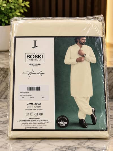 Junaid Jamshed Boski unstitched blended suit