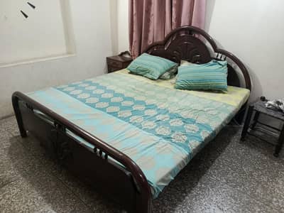 bed and side table