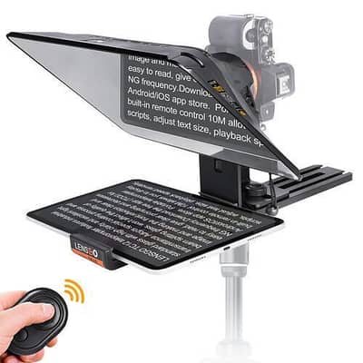 Full Studio Setup , Teleprompter,mic, tripod,2 panel light with tripod