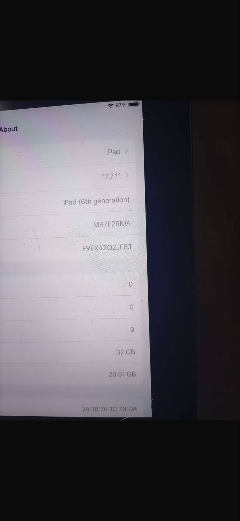 Ipad 6 gen 0