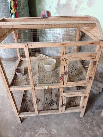 3 Double Story Wooden cages.