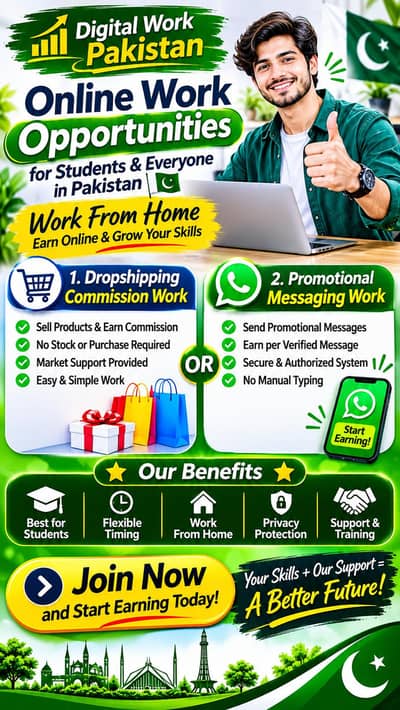 Online Work Opportunities for Students | Digital Work Pakistan