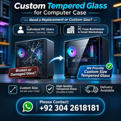 Custom Sized Tempered Glass for Computer Case