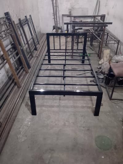 Brand New Single Iron Bed Frame 3x6 Ft - Black Metal
