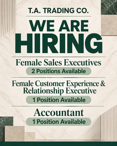 Multiple Staff Required – Sales, Customer Experience & Accountant – 4