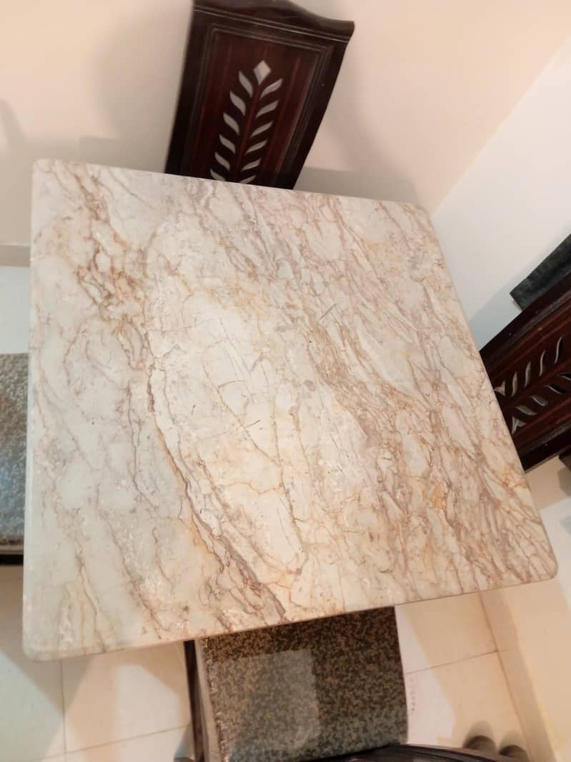 4-Seater Marble Dining Table Set. 1