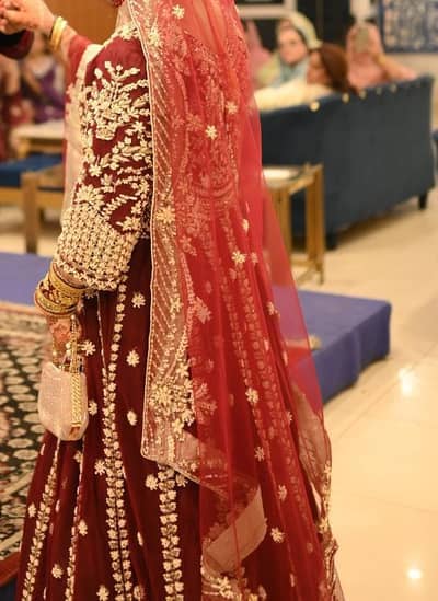 maxi full long bridal dress mahrown colour ma 3 ganty use just