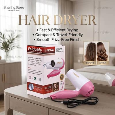 NOVA 1000W Foldable Hair Dryer free home delivery cash on delivery