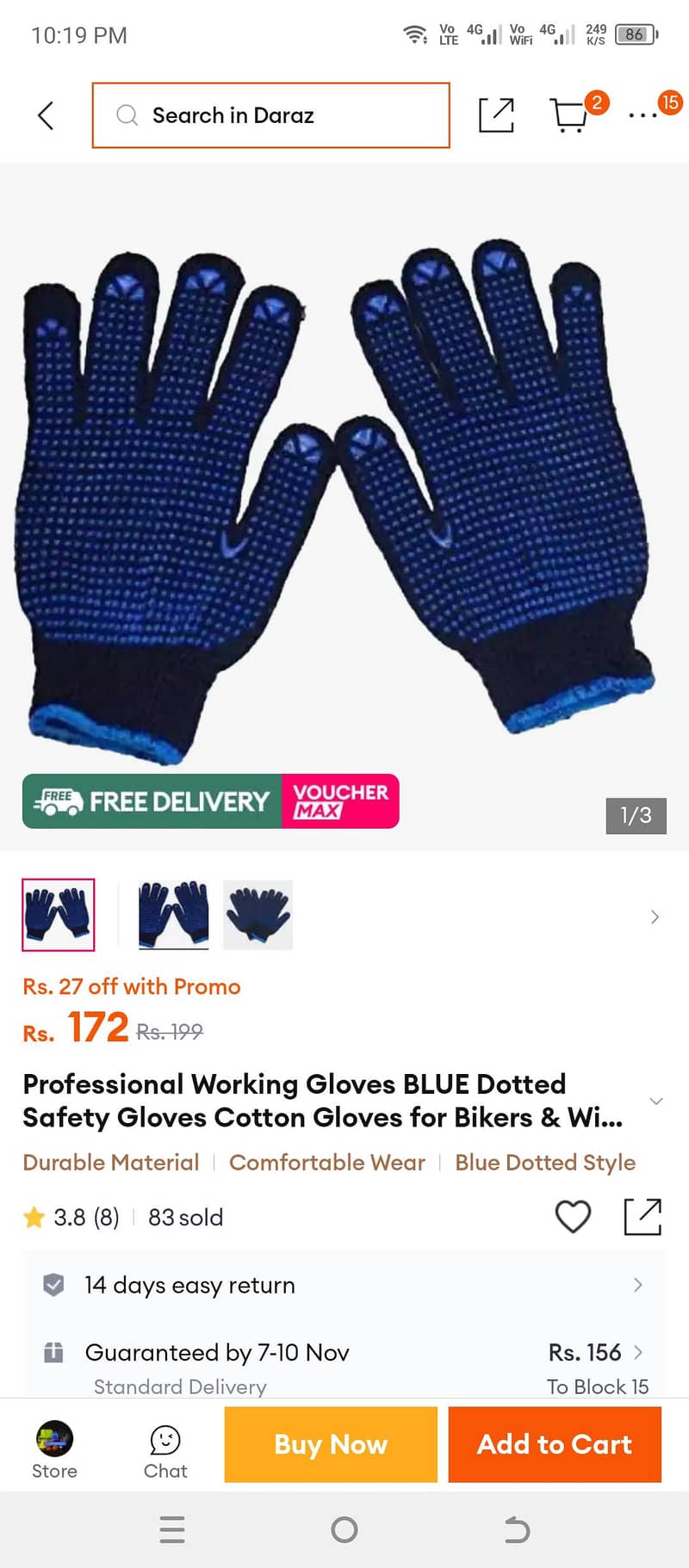 gloves blue 0