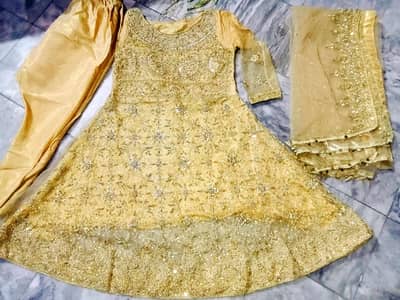 bridal party wear heavy embroidered maxi size medium