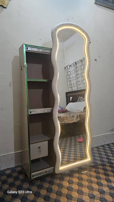 mirror with storage and light