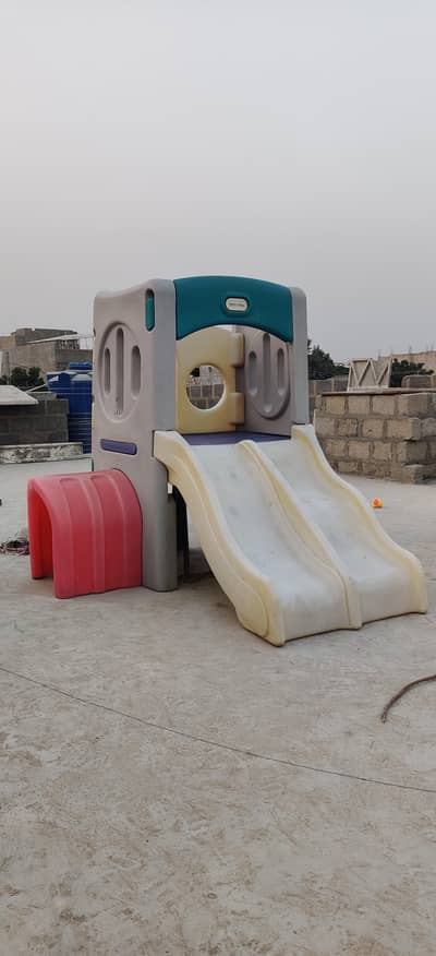 Large Kids Plastic Double Slide Playset – Complete Set