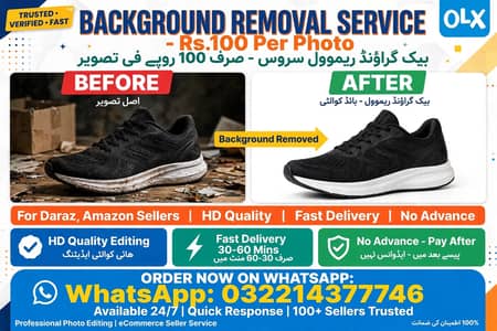 Background removal services Rs 300 For Daraz,Amazon sellers,
