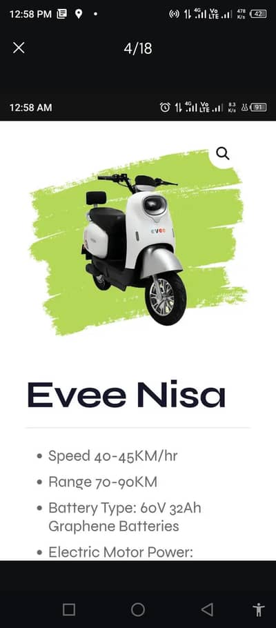 evee nisa electric Scooty