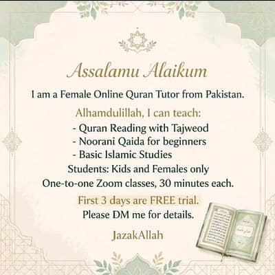 online Quran teacher. . .