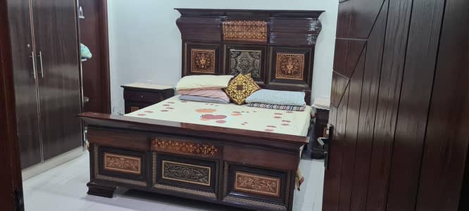 BED SET PURE WOOD BED DRESSING CHAIR CHANIOTI PLZ CALL 03261271600