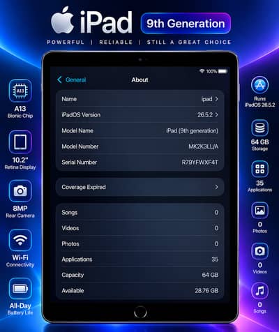 Ipad 9, 64GB
