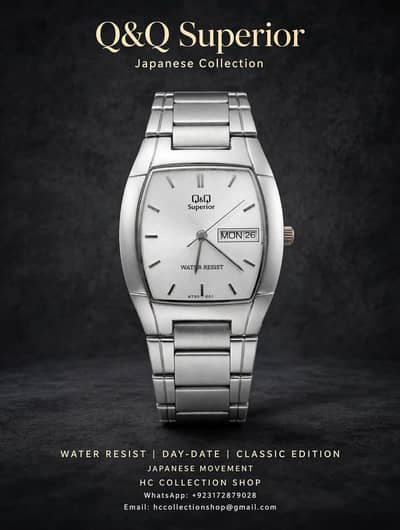 Q&Q Superior Japanese | Tonneau Shape Day-Date function