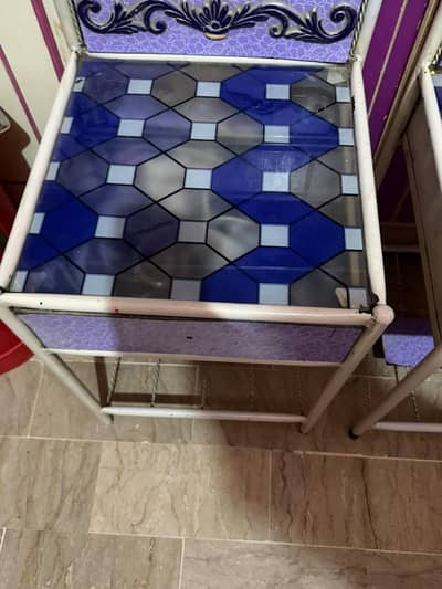 Iron Bed + Dressing Table + Side Table For Sale