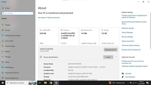 laptop for sale Core I5 4th gen